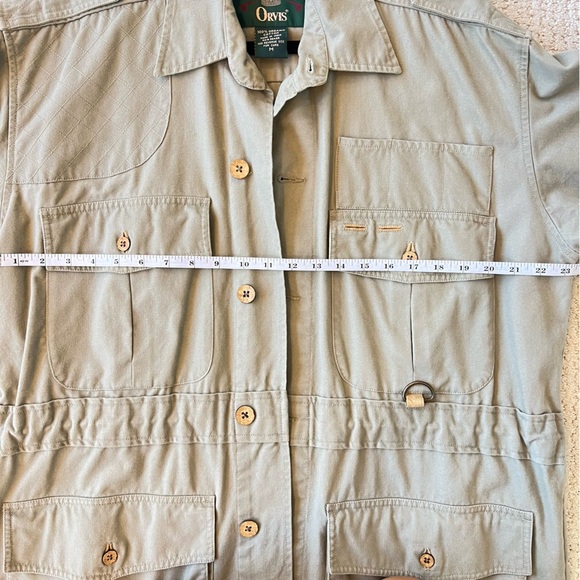 ORVIS Vintage Khaki Fly Fishing Utility Field Jacket Chore Coat M - Picture 14 of 16